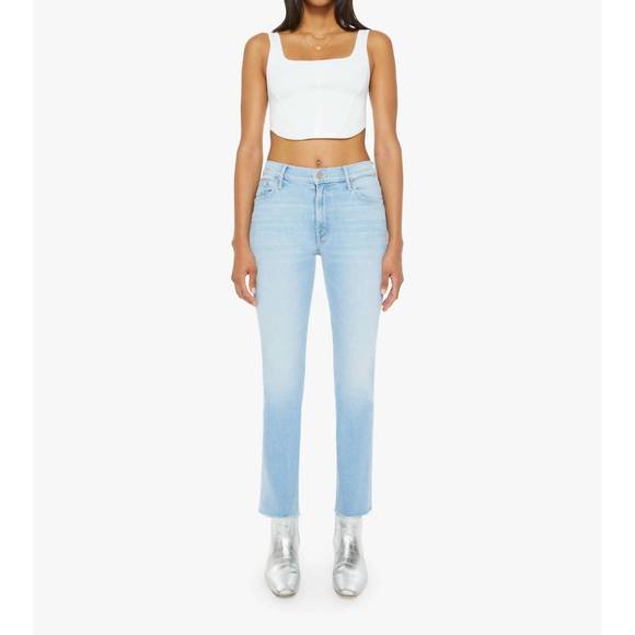 NEW MOTHER women's the insider ankle fray pants in friendly reminder